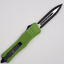 Load image into Gallery viewer, Large Buffalo Cerakote OTF knife, 9.5 inches open