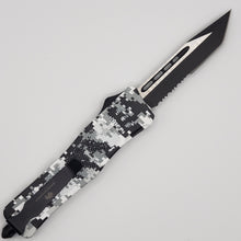 Load image into Gallery viewer, Large Buffalo Urban & Green CAMO OTF knife, 9.5 inches open