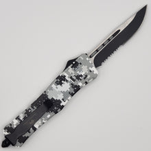 Load image into Gallery viewer, Large Buffalo Urban & Green CAMO OTF knife, 9.5 inches open