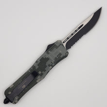 Load image into Gallery viewer, Large Buffalo Urban & Green CAMO OTF knife, 9.5 inches open