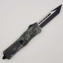 Load image into Gallery viewer, Large Buffalo Urban & Green CAMO OTF knife, 9.5 inches open