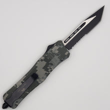 Load image into Gallery viewer, Large Buffalo Urban & Green CAMO OTF knife, 9.5 inches open