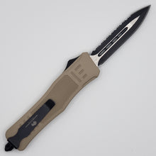 Load image into Gallery viewer, Large Buffalo Cerakote OTF knife, 9.5 inches open